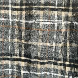 Cozy St. John’s Bay Plaid Flannel Shirt Gray Tan Cotton Button Front Men’s Large